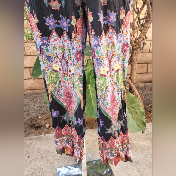 New SMALL fit XS ? women CLEOBELLA boho lounge pajama pants birds elastic waist - Picture 5 of 16